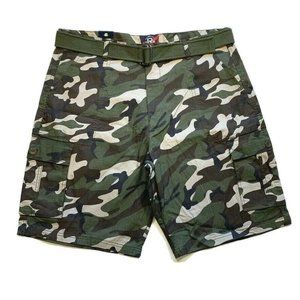 LR Scoop Camo Cargo Shorts Mens 42 Belted Ripstop Camouflage Outdoor Hiking NWT